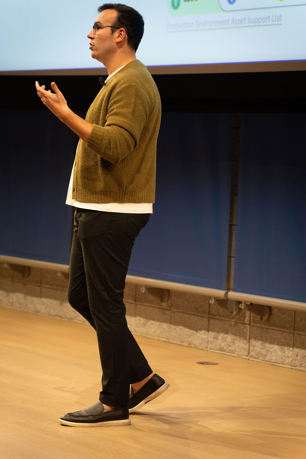 Founder presenting on stage