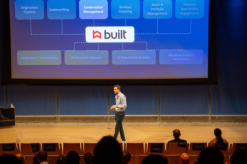 Built founder presenting platform diagram